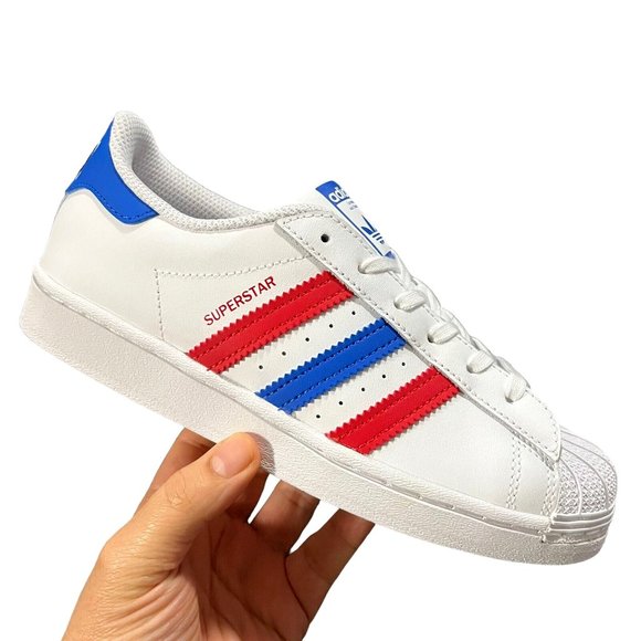 adidas Originals Superstar Boys Casual Sneaker Size 3 White Multi Lace Up - Picture 2 of 16